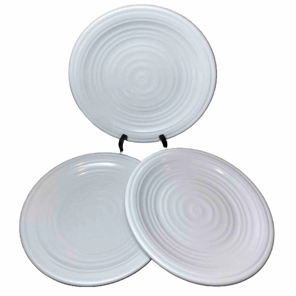 3 Artistic Accents Melamine 8.5” Swirl Plates Light Gray Salad/Dessert Dishes - Picture 1 of 7